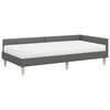 vidaXL Hoekbedframe met Matras met matras 2 pcs Grijs Stof