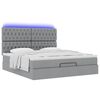 vidaXL Ottoman bed met matras en LED's 180x200cm stof lichtgrijs