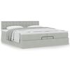 vidaXL Ottoman bed met matras 200x200 cm fluweel lichtgrijs