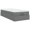vidaXL Ottoman bed met matras 100x200cm stof donkergrijs