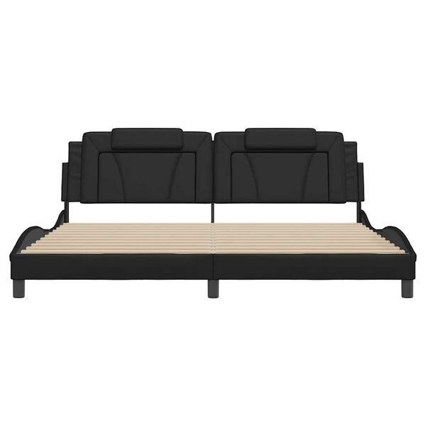 vidaXL Bedframe "Viana" zonder matras kunstleer zwart 200x200 cm