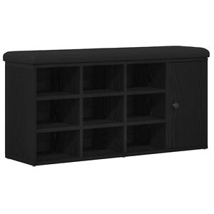 vidaXL Opslagbank Zwart Eiken 102 x 32 x 50 cm Bewerkt hout
