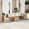 vidaXL 7-delige Loungeset met kussens poly rattan beige