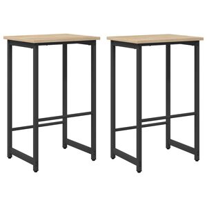 vidaXL Barkruk 2 st Sonoma Eiken 40 x 32 x 74 cm Bewerkt hout