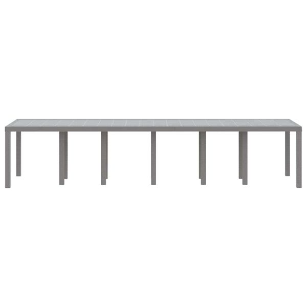 vidaXL Tuinstafel Lichtgrijs 350 x 100 x 74 cm poly rattan