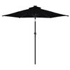 vidaXL Parasol met LED's en stalen paal 225x225x212 cm zwart