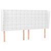 vidaXL Hoofdbord met randen 163x23x118/128 cm kunstleer wit