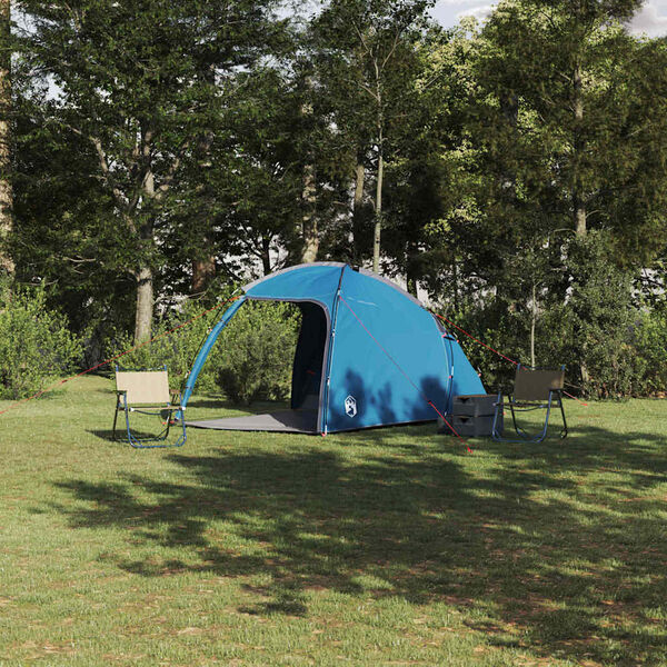 vidaXL Tent met dak Blauw 370 x 230 x 185 cm Polyester en glasvezel