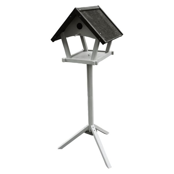 FLAMINGO Vogelvoedertafel op standaard Tjorn 48x44x138 cm lichtgrijs