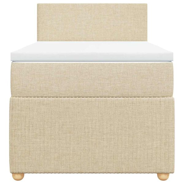 vidaXL Boxspring met matras stof cr&egrave;mekleurig 100x200 cm