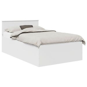 vidaXL Bedframe met hoofdeinde Wit 135 x 190 cm Bewerkt hout