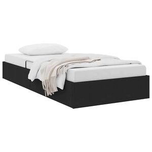 vidaXL Opslag bed met matras met hoofdeinde Zwart 90 x 190 cm Stof