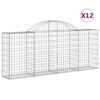 vidaXL Schanskorven 12 st gewelfd 200x30x80/100 cm ijzer