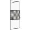 vidaXL Inloopdouchewand 115x195 cm ESG-glas transparant en zwart