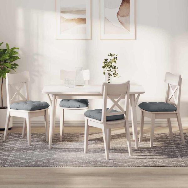 vidaXL Zitkussens 4 pcs Lichtgrijs 40 x 40 x 12 cm Stof