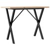 vidaXL Eettafel X-frame 100x50x75,5 cm massief grenenhout en staal