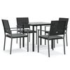 vidaXL 5-delige Tuinset met kussens poly rattan en staal