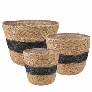 vidaXL 3 st Naturel en Zwart &Oslash;26 x 19 cm 100% Zeegras