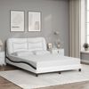 vidaXL Bedframe met LED zonder matras "Hvar" wit en zwart 140x200 cm