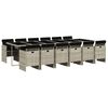 vidaXL 13-delige Tuinset met kussens poly rattan lichtgrijs