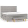 vidaXL Boxspring met matras stof lichtgrijs 180x200 cm