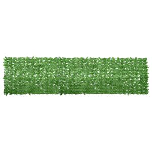 vidaXL Balkonscherm met groene bladeren 400x100 cm
