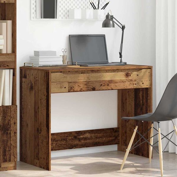 vidaXL Bureau met lade Oud Hout 100 x 50 x 78 cm Bewerkt hout