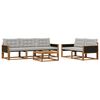 vidaXL Buiten bankenset met kussen 6 pcs Naturel en lichtgrijs