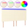 vidaXL Hoofdbord LED 160x5x118/128 cm kunstleer cr&egrave;mekleurig