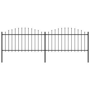 vidaXL Tuinhek met speerpunt staal 359x150 cm zwart