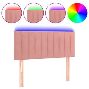 vidaXL Hoofdbord LED 80x5x78/88 cm fluweel roze