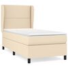 vidaXL Boxspring met matras stof cr&egrave;mekleurig 90x190 cm