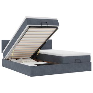 vidaXL Ottoman bed met matrassen en LED's 180x200cm fluweel