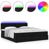 vidaXL Bed poef met matras en LED's 180x200 cm stof zwart