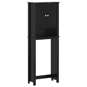 vidaXL Toiletmeubel BERG 60x27x164,5 cm massief hout zwart