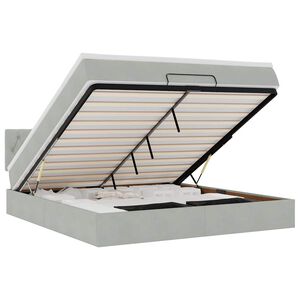 vidaXL Ottoman bed met matras 180x200cm fluweel lichtgrijs