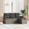 vidaXL Tuin Sofa Set met kussen met opslag 4 pcs Grijs poly rattan