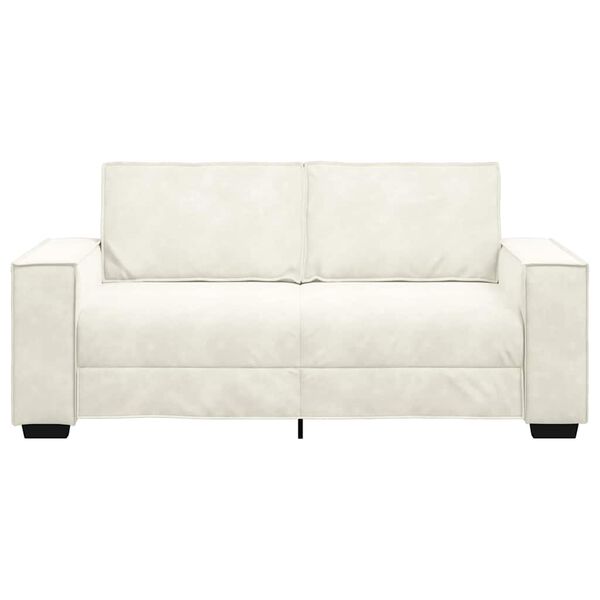 vidaXL Tweezitsbank 140 cm fluweel crèmekleurig