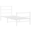 vidaXL Bedframe met hoofd- en voeteneinde metaal wit 80x200 cm