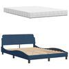 vidaXL Bed met matras stof blauw 120x200 cm