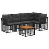 vidaXL Buiten bankenset 6 st Zwart en Donkergrijs Polyester