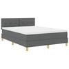 vidaXL LED Box Spring Bed met hoofdeinde Donkergrijs 140 x 200 cm Stof