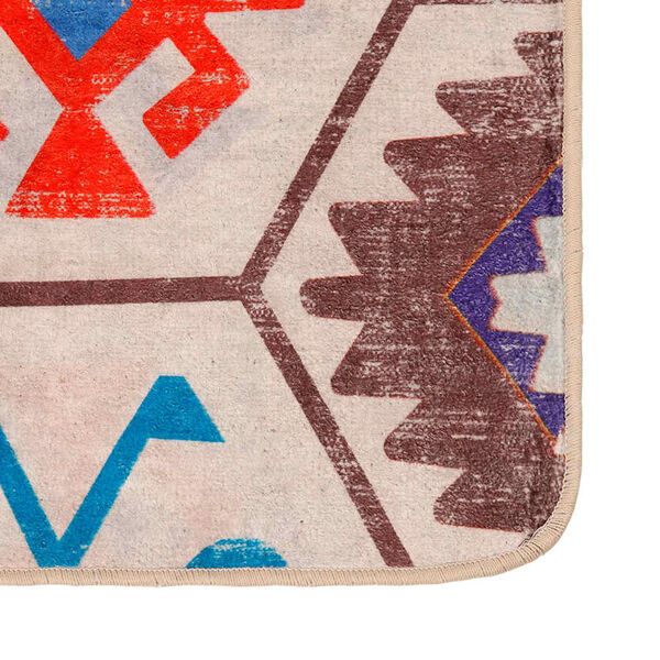 vidaXL Vloerkleed wasbaar anti-slip 80x150 cm meerkleurig