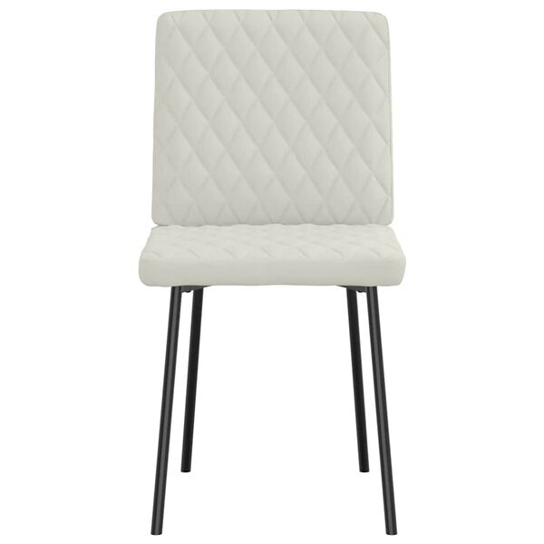 vidaXL Eetkamerstoelen 2 st fluweel crèmekleurig