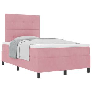 vidaXL Boxspringbed met matras met hoofdeinde Roze 120 x 200 cm Stof