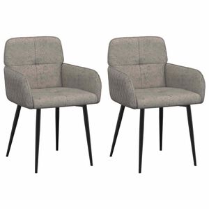 vidaXL Eettafelstoelen 2 st Nep Suede Leer Lichtgrijs 59x56,5x85cm