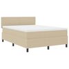 vidaXL Boxspringbed Lichtgrijs en wit. 160 x 200 cm Katoen Stof