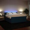 vidaXL Boxspring met matras fluweel blauw 180x200 cm