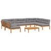 vidaXL 6-delige Loungeset pallet met kussens massief acaciahout