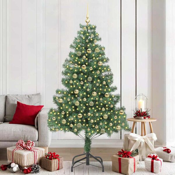 vidaXL Kerstboom met 300 LED met standaard Groen 210 cm PVC